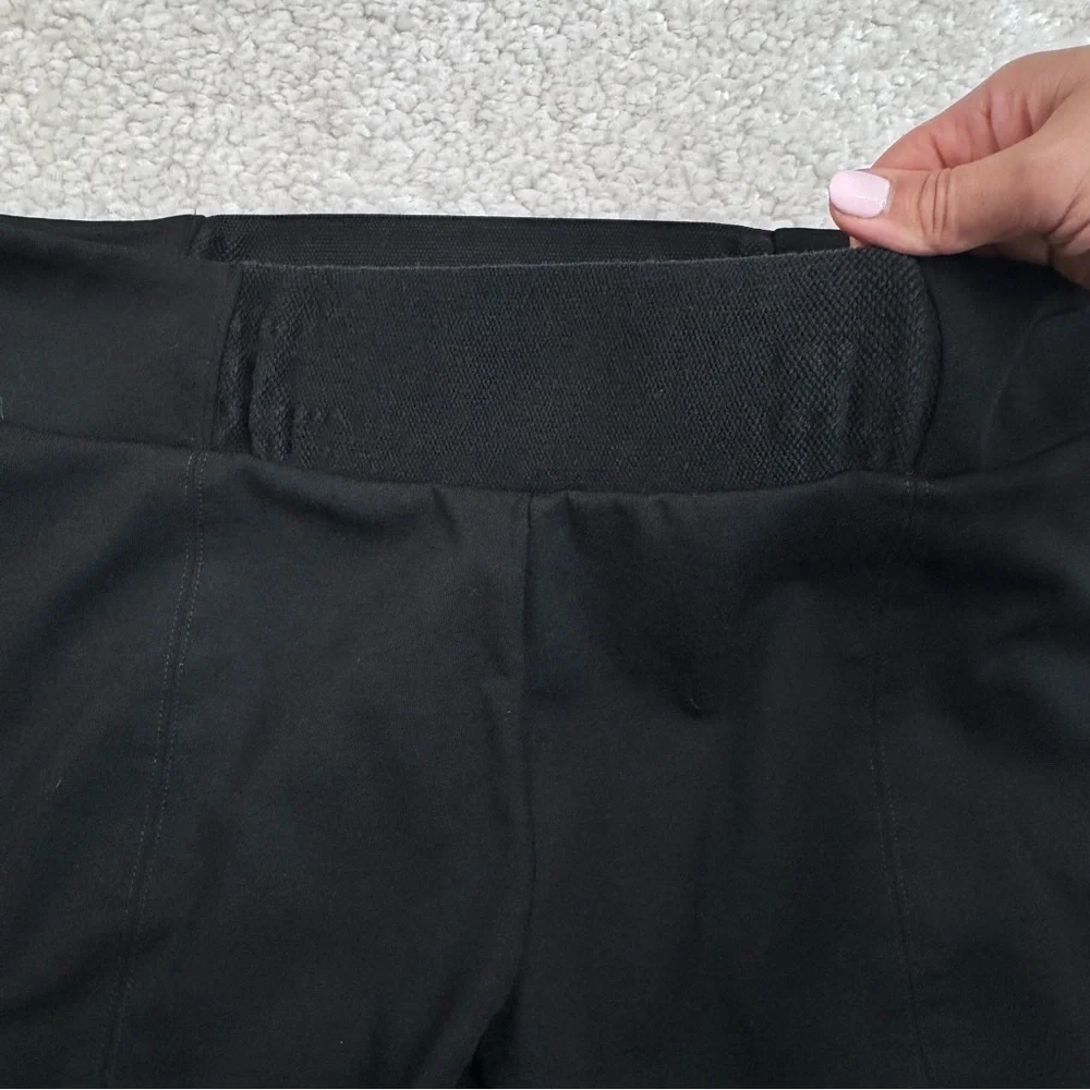 Eileen Fisher Yoke Detail Stretch Knit Skinny Pant Black. Office Mature #F4JH XL